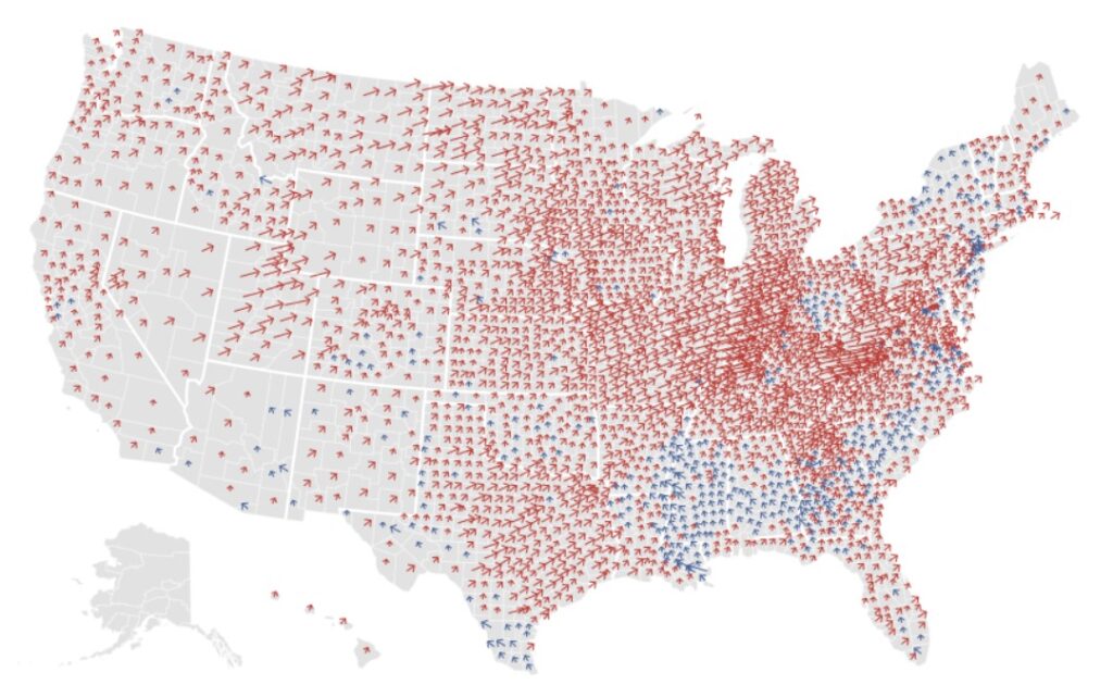 Risultato elezioni USA 2012 - flussi di voto